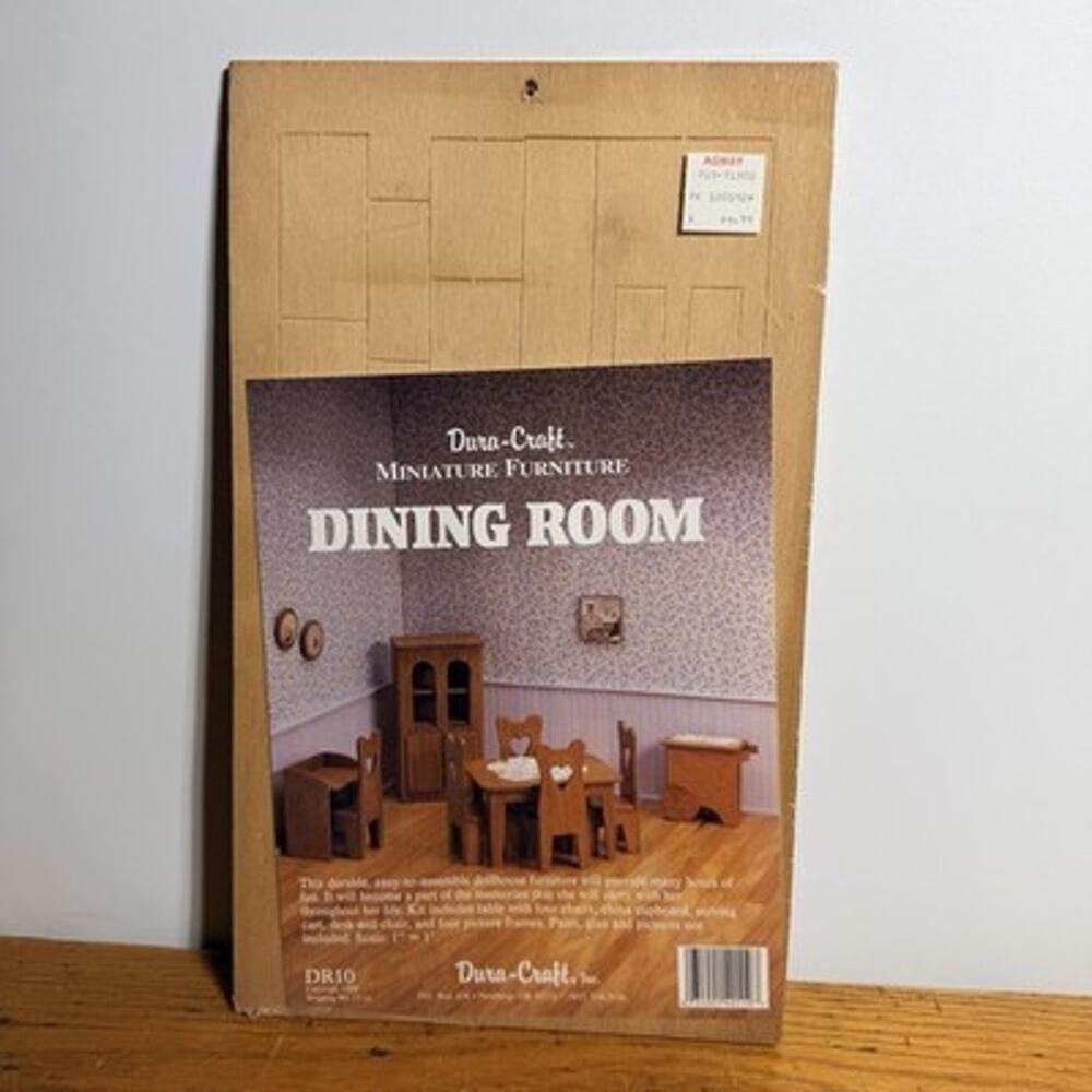 Vintage Dura-Craft Miniature Dollhouse Furniture Dining Room Kit